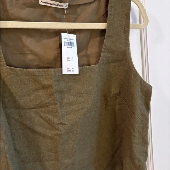 Abercrombie & Fitch Olive Linen Crop Top - Picture 3 of 4